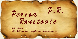 Periša Ranitović vizit kartica